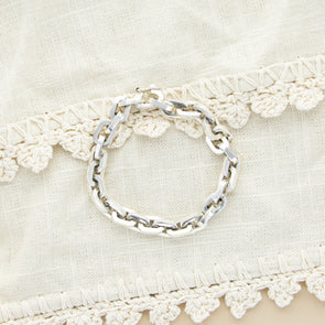 Without a Doubt Silver Plated Bracelet- 8"