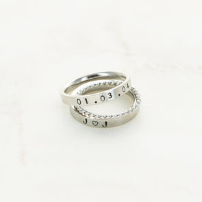 The Ashley Hand Stamped Ring Stack