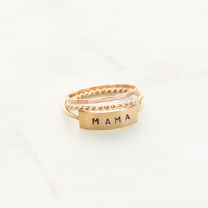 The Heather Hand Stamped Ring Stack