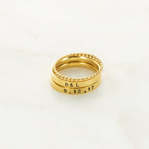The Ashley Hand Stamped Ring Stack