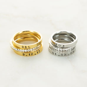The Courtney Hand Stamped Ring Stack