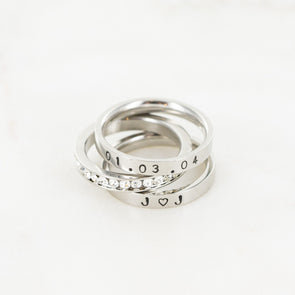 The Courtney Hand Stamped Ring Stack