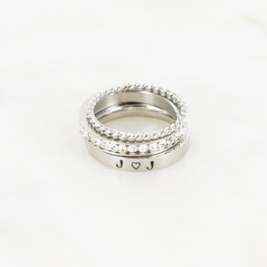 The Rebecca Hand Stamped Ring Stack