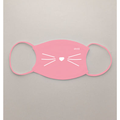 Kids Pink Cat Wiskers Face Mask