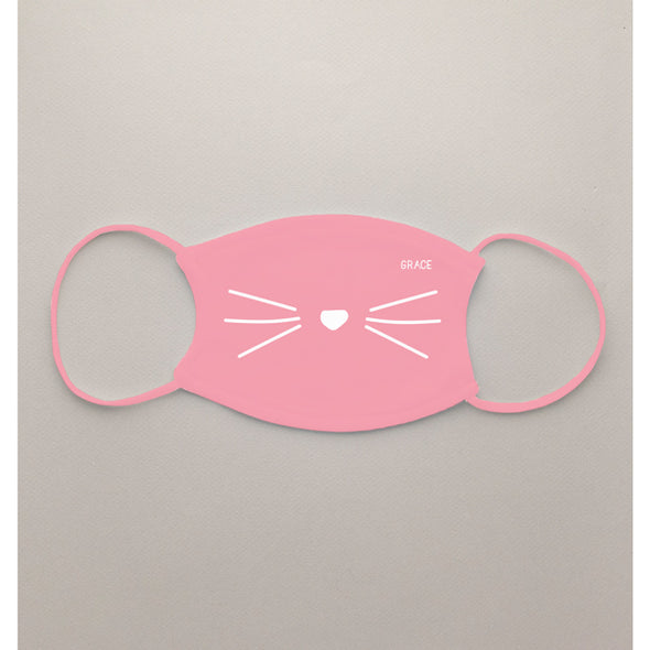 Kids Pink Cat Wiskers Face Mask