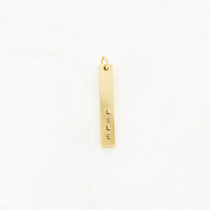 Hand Stamped Vertical Bar Charm
