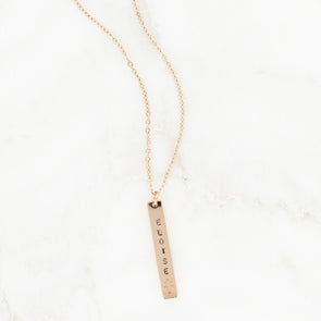 Forever Stamped Cross Vertical Necklace
