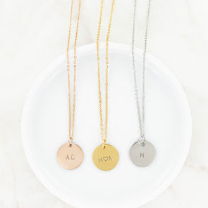 Hand Stamped Medium Disc Necklace