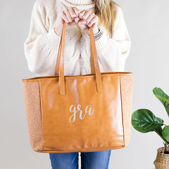 Pop The Cork Leatherette Tote